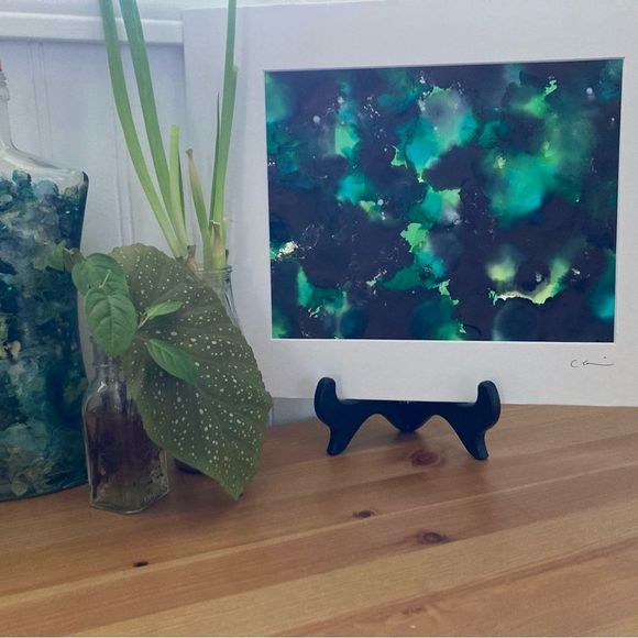 New Original Signed Artwork Alcohol Ink on Paper - Picture 4 of 6